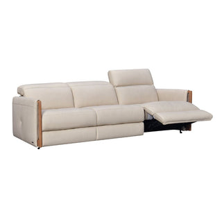 Cream leather recliner sofa