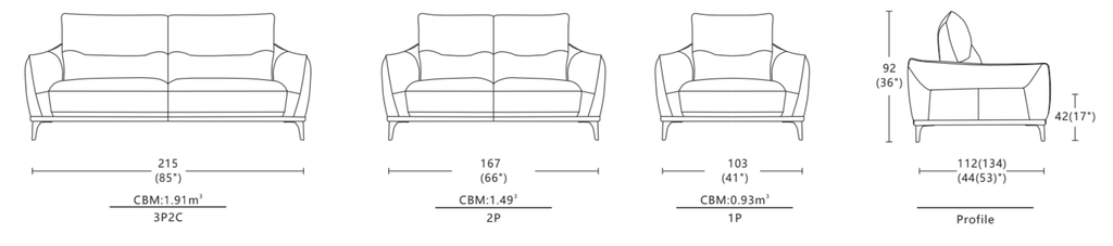 Dimensions of Lovell Sofa